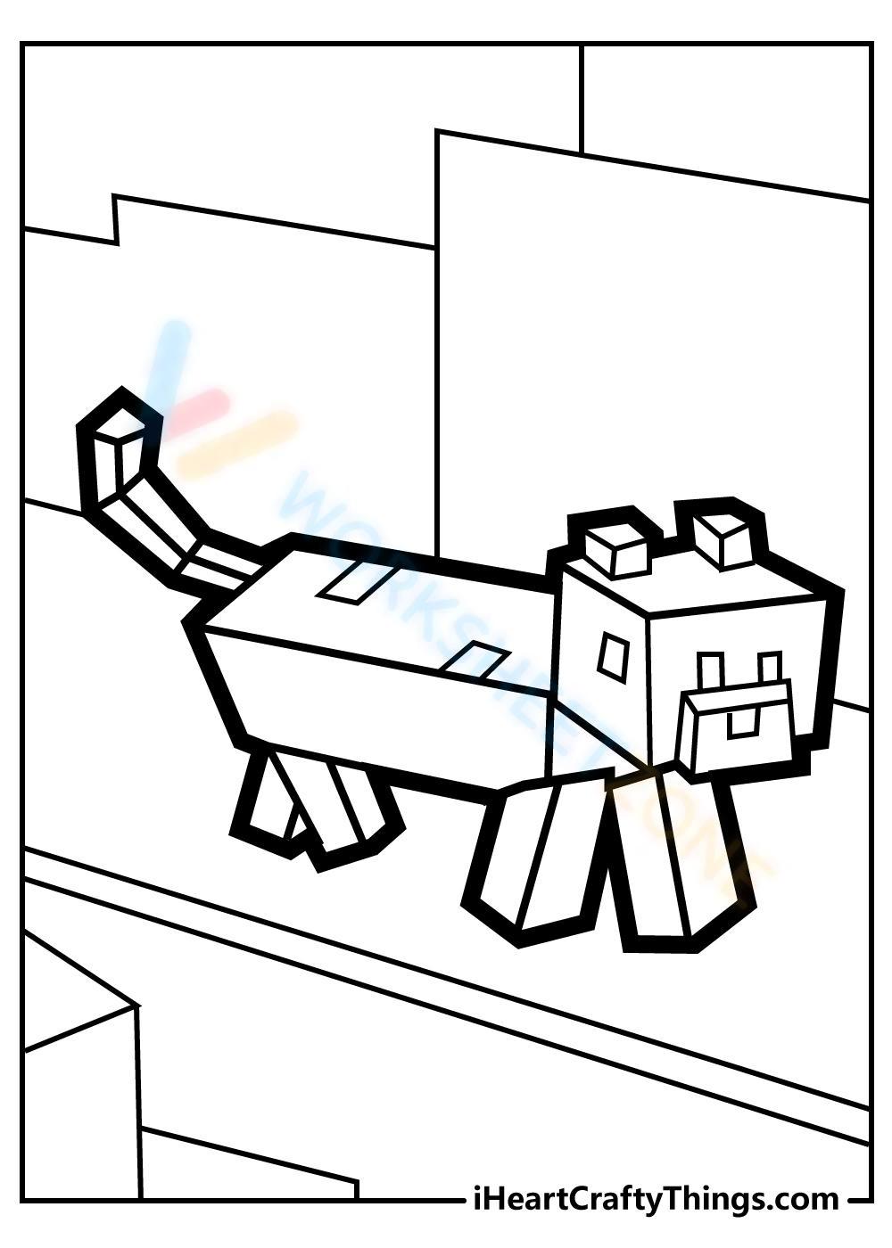 minecraft dog coloring pages