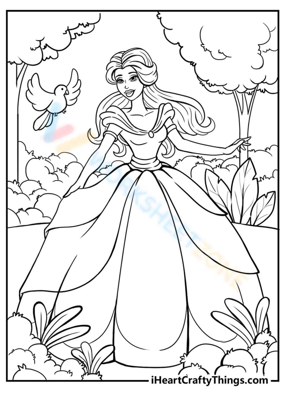 barbie 12 dancing princesses coloring pages