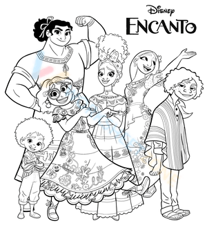 Mirabel And Her Encanto Sisters Coloring Pages (Encanto)