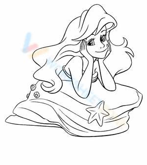 ariel on rock coloring page