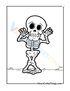 skeleton drawing for kids