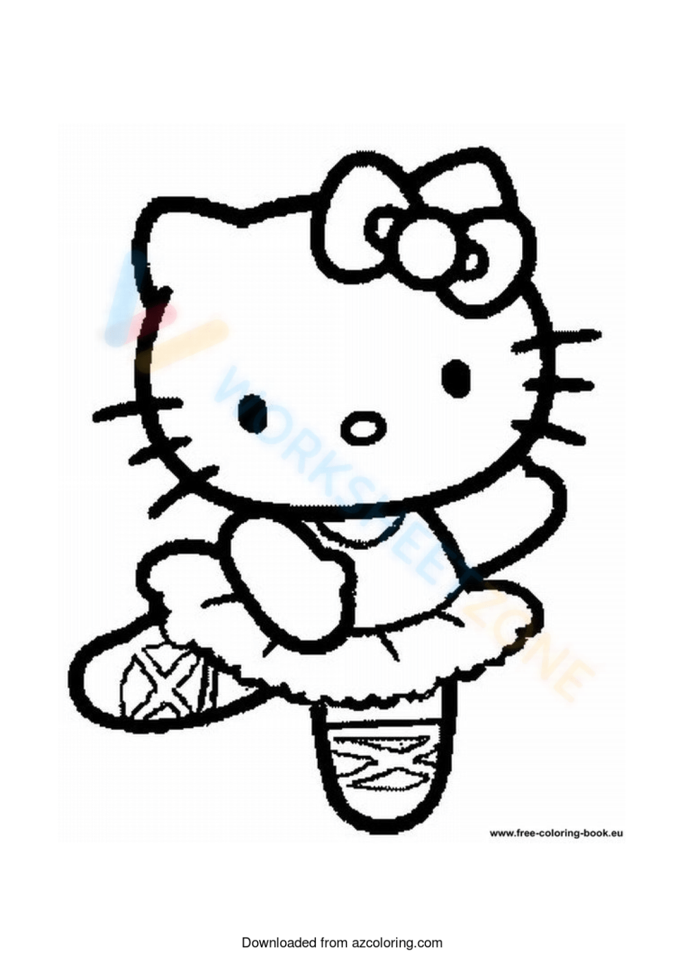 Hello Kitty with a Heart coloring page