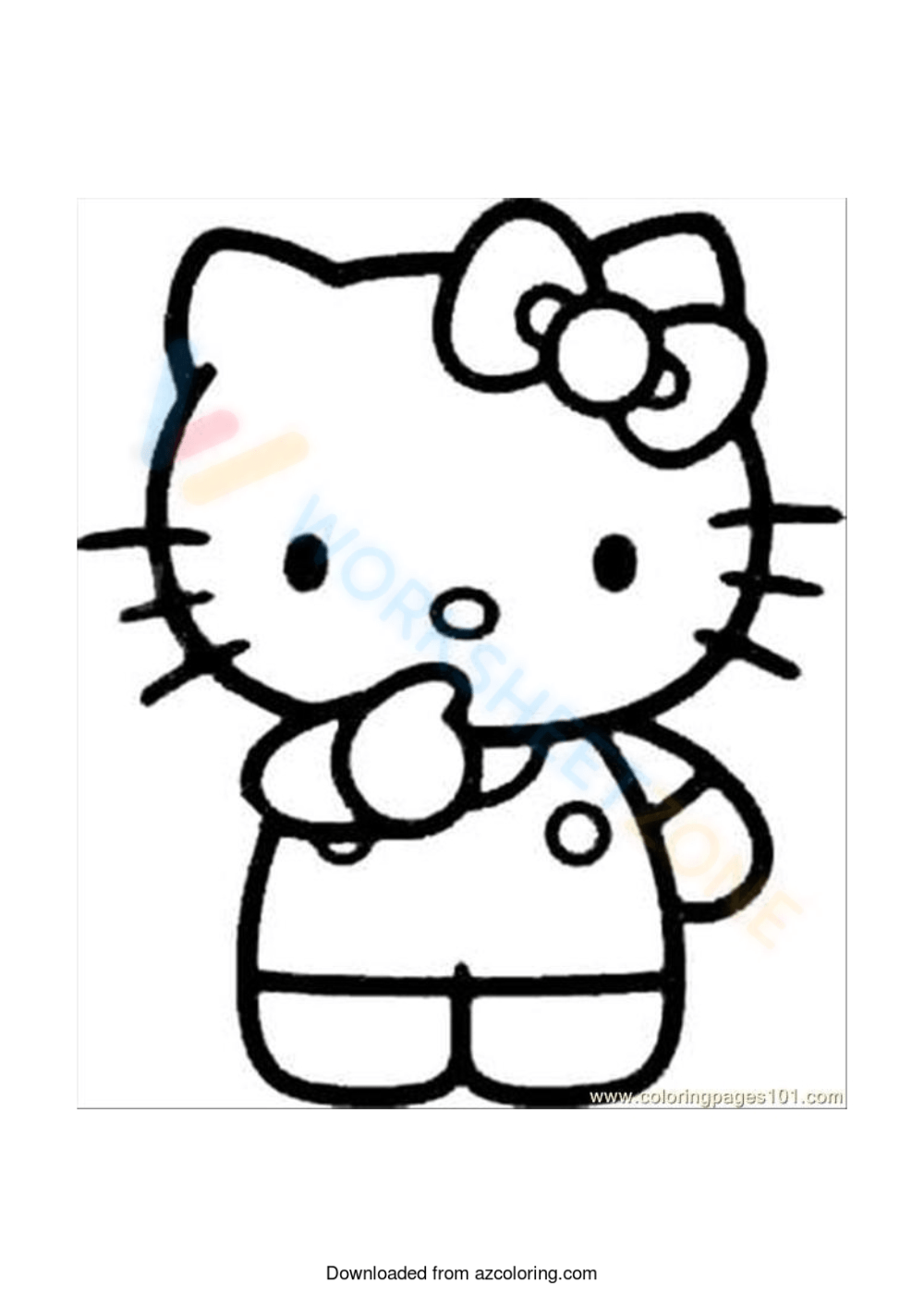 Hello Kitty with a Heart coloring page