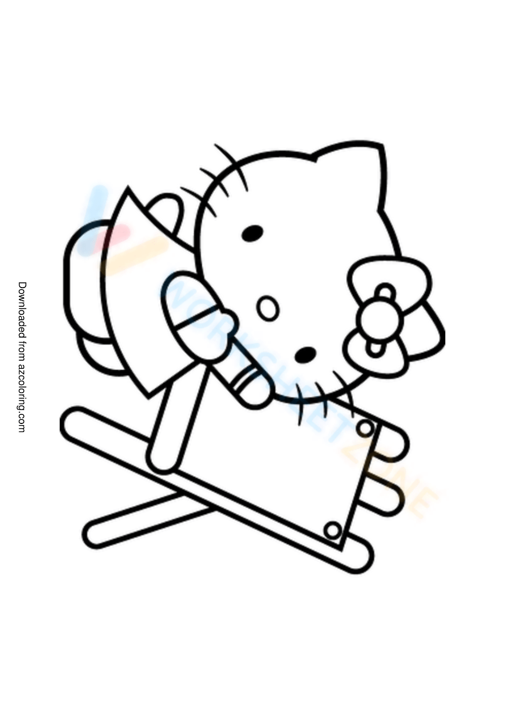 Hello Kitty with a Heart coloring page