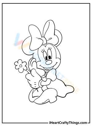 baby mickey and baby minnie mouse coloring pages