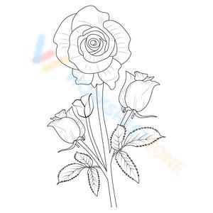 beautiful rose coloring pages