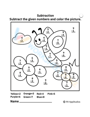 Subtraction Color worksheets