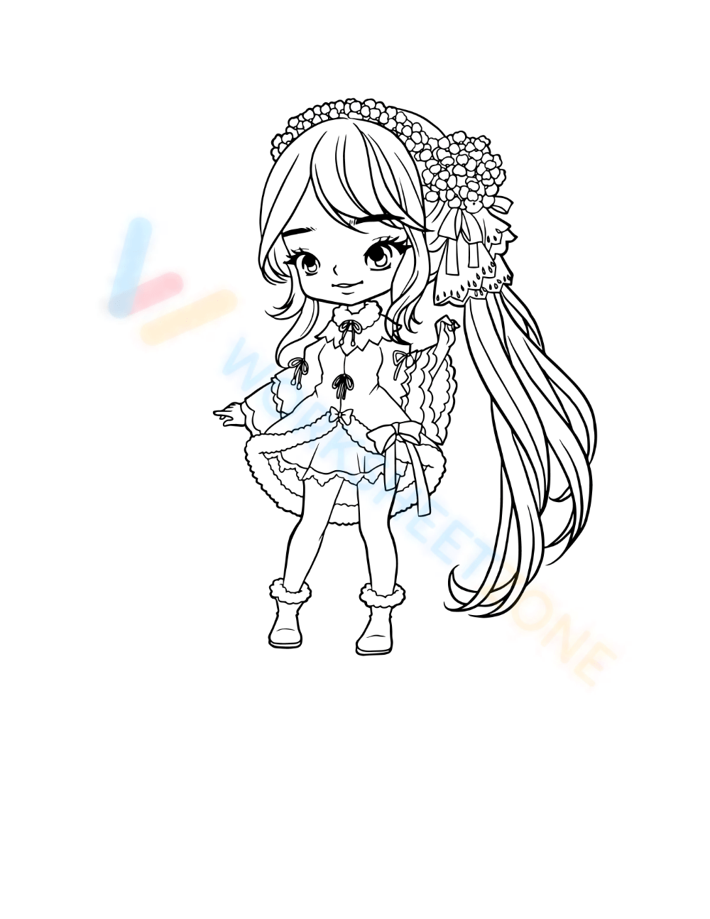 chibi anime girl coloring pages