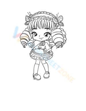 chibi wolf girl coloring pages