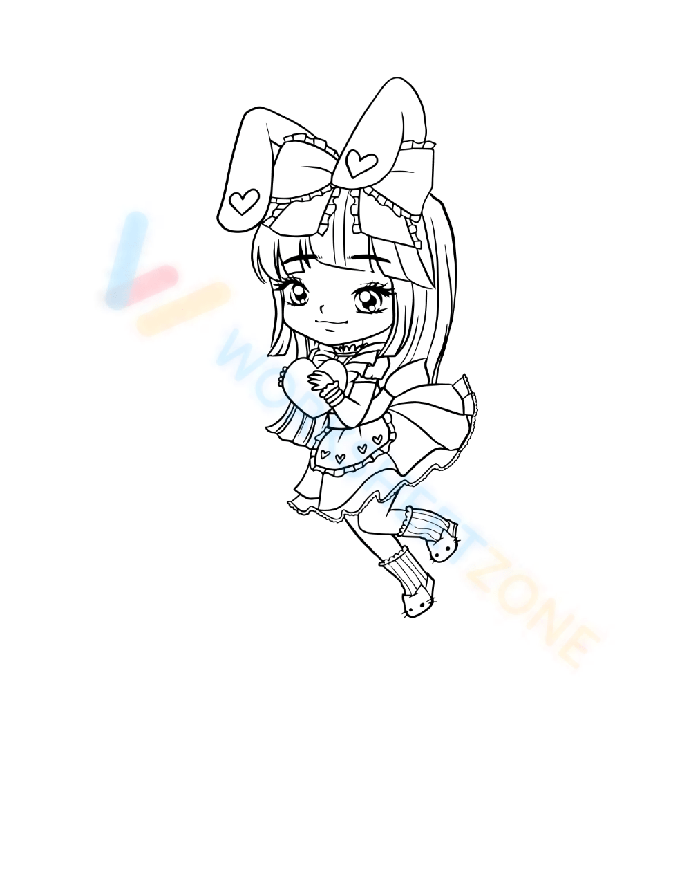 chibi anime wolf coloring pages