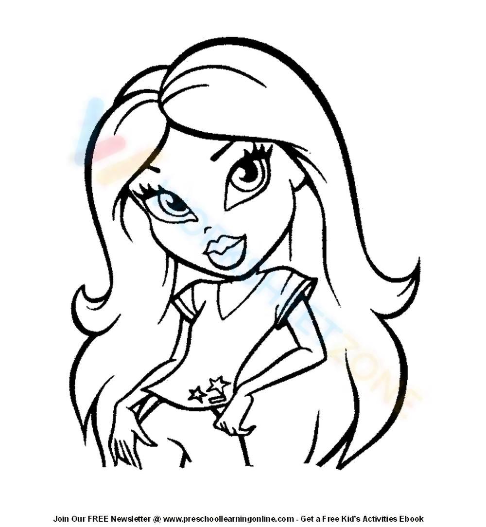 Princess bratz coloring pages 