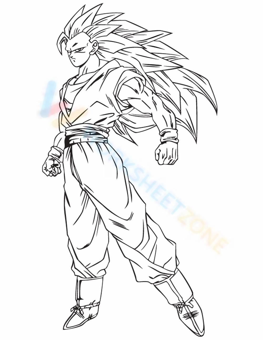 goku super saiyan 3 coloring pages to print