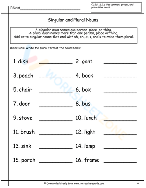 Singular plural nouns 6