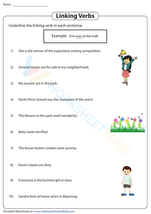 Free Printable &amp; Interactive Linking Verbs Worksheets