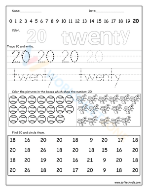 Free Printable Number 21 Worksheet