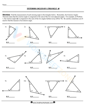 triangle exterior angles worksheet answers        <h3 class=