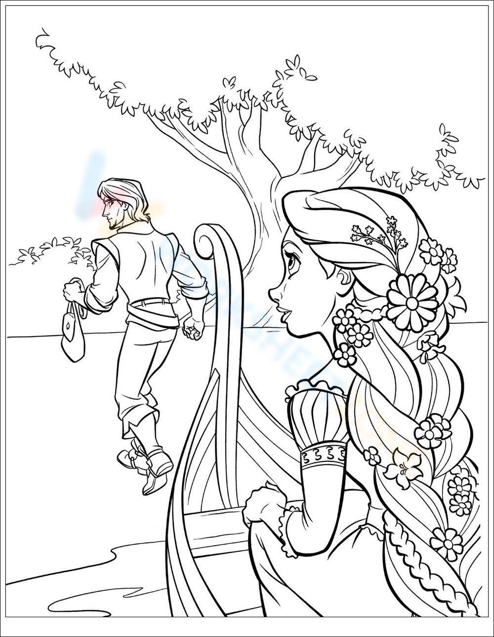 disney princess coloring pages rapunzel and flynn