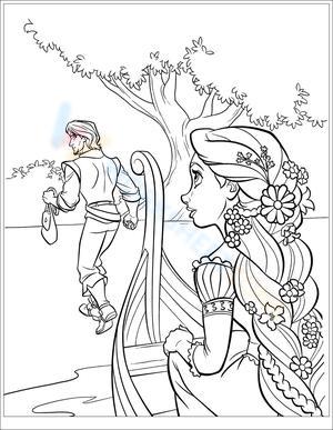 tangled pascal in dress coloring pages