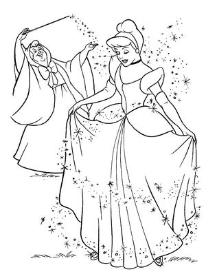 cinderella fairy godmother coloring pages