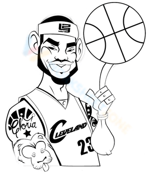 A chibi picture of Lebron James