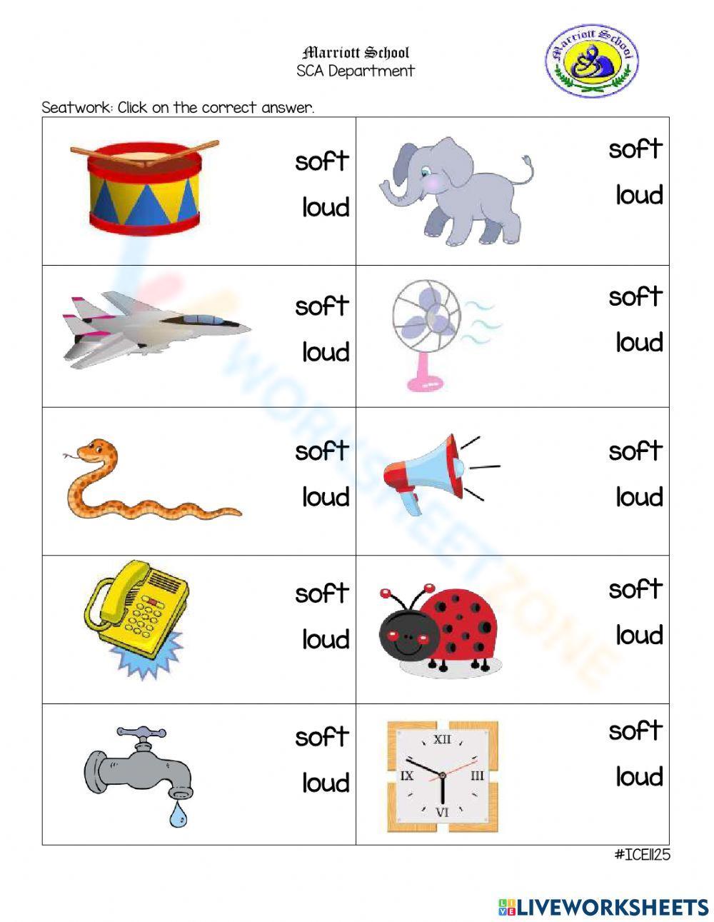 Grade 5 Loud and Soft Sounds Worksheets