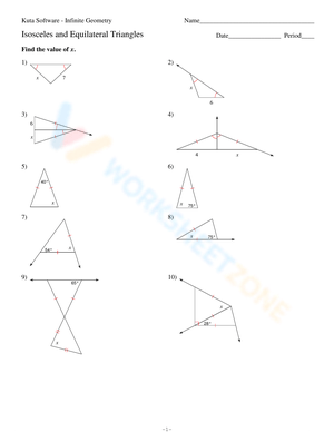 isosceles and equilateral triangles puzzle worksheet answers