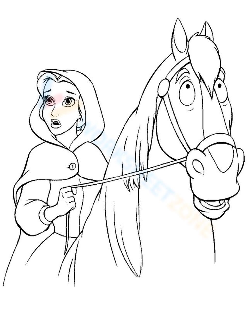 belle face coloring pages