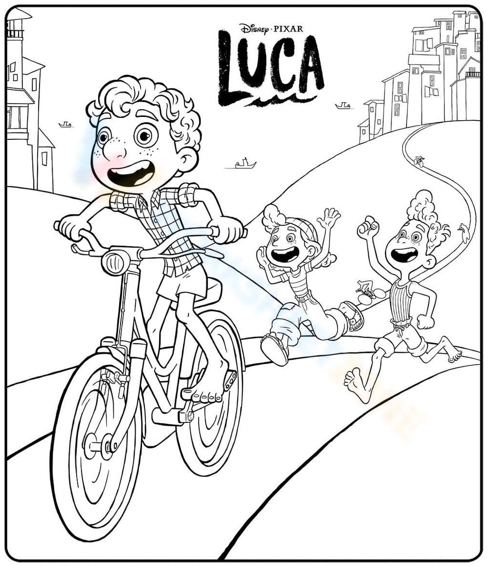 Colouring Luca Paguro and Alberto Scorfano Disney Pixar Luca 