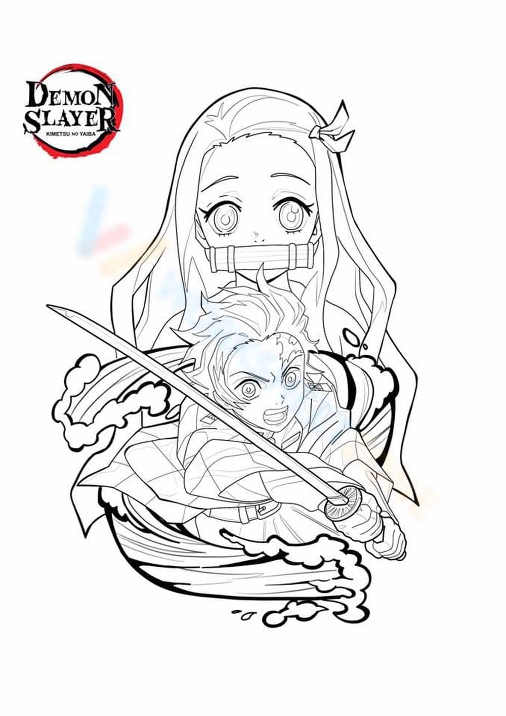 Zenitsu Demon Slayer Coloring Page - Anime Coloring Pages