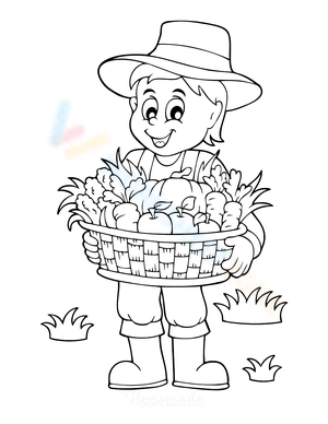 Farmer with Basket of Vegetables