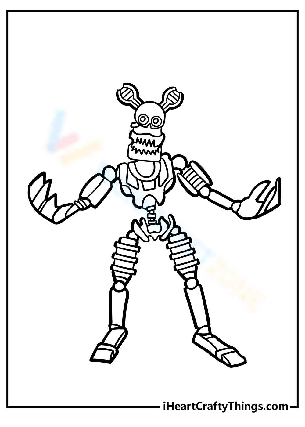 Angry Bonnie 5 Nights at Freddy's Coloring Page - Free Printable