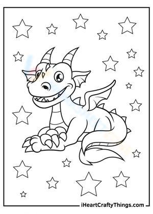 Cute Dragon with stars