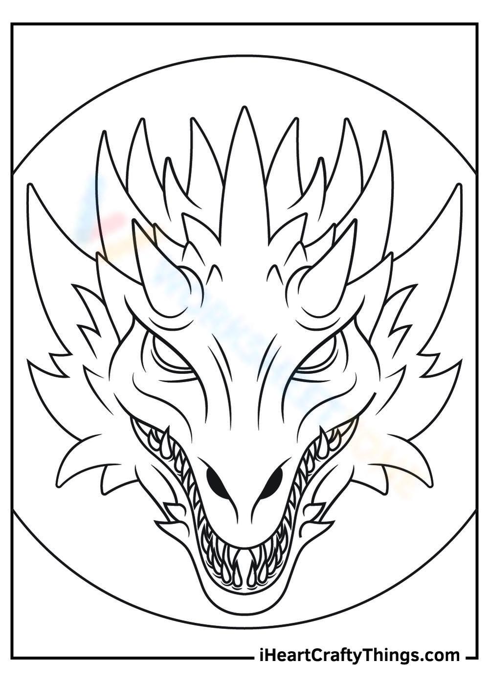 awesome dragon head drawing