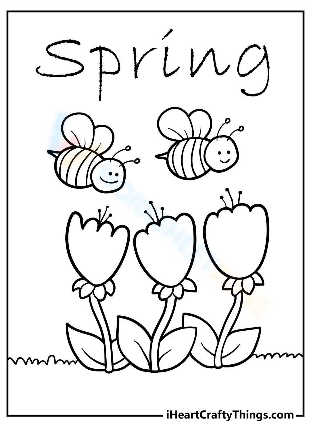 Bee and flowers