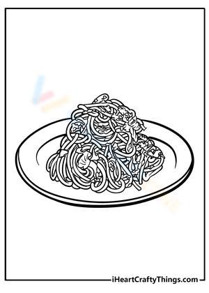 pasta noodles coloring page