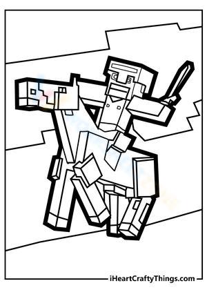 minecraft coloring pages cat