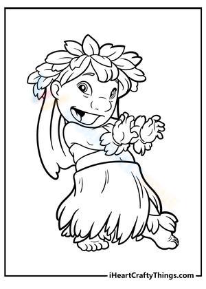 lilo and stitch hula coloring pages