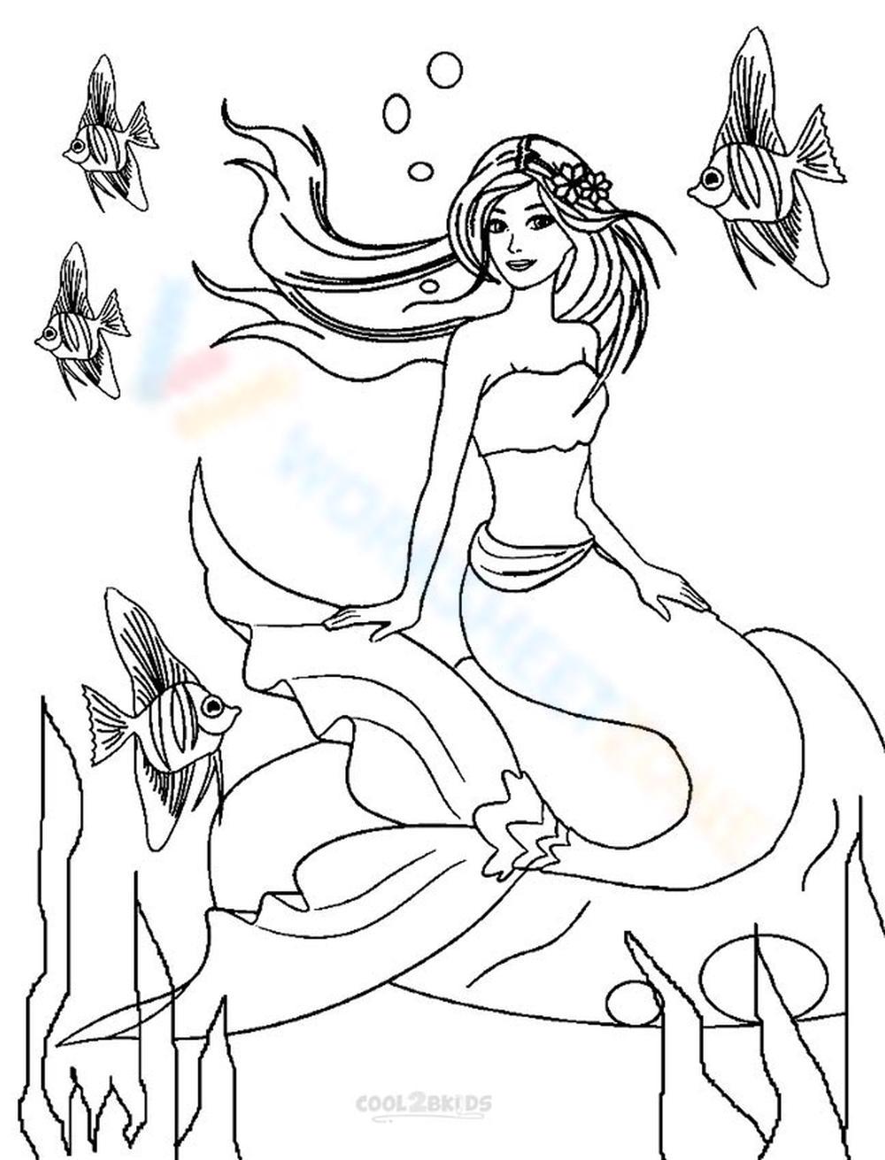 barbie mermaid princess coloring pages