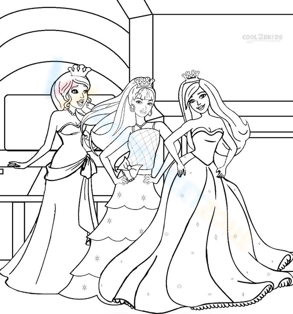 barbie princess coloring pages free printable