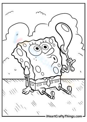 Spongebob blowing soap bubbles