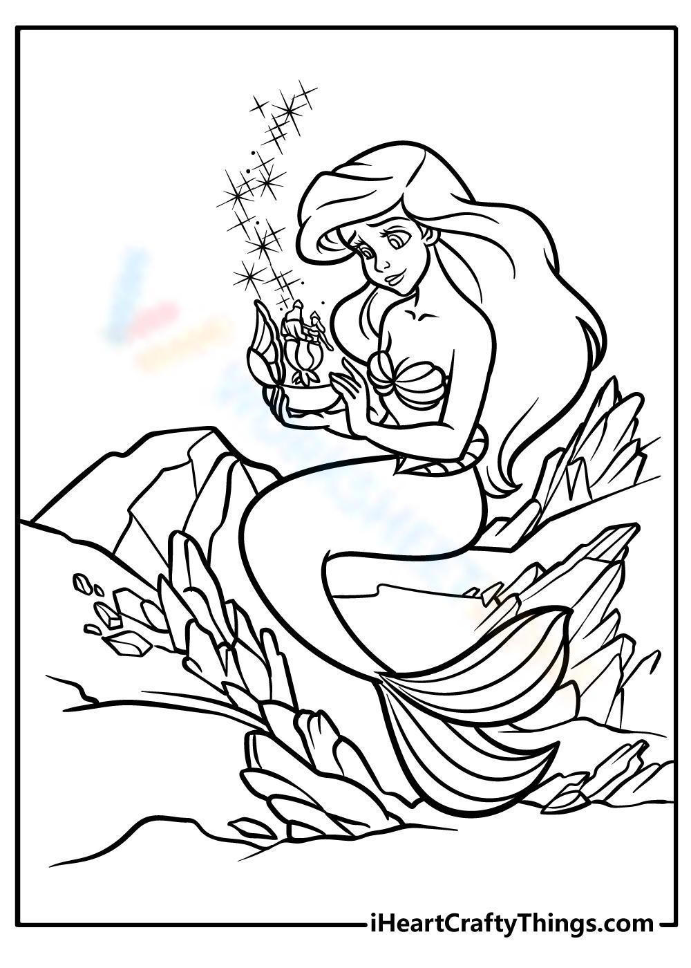 disney princess coloring pages ariel and eric