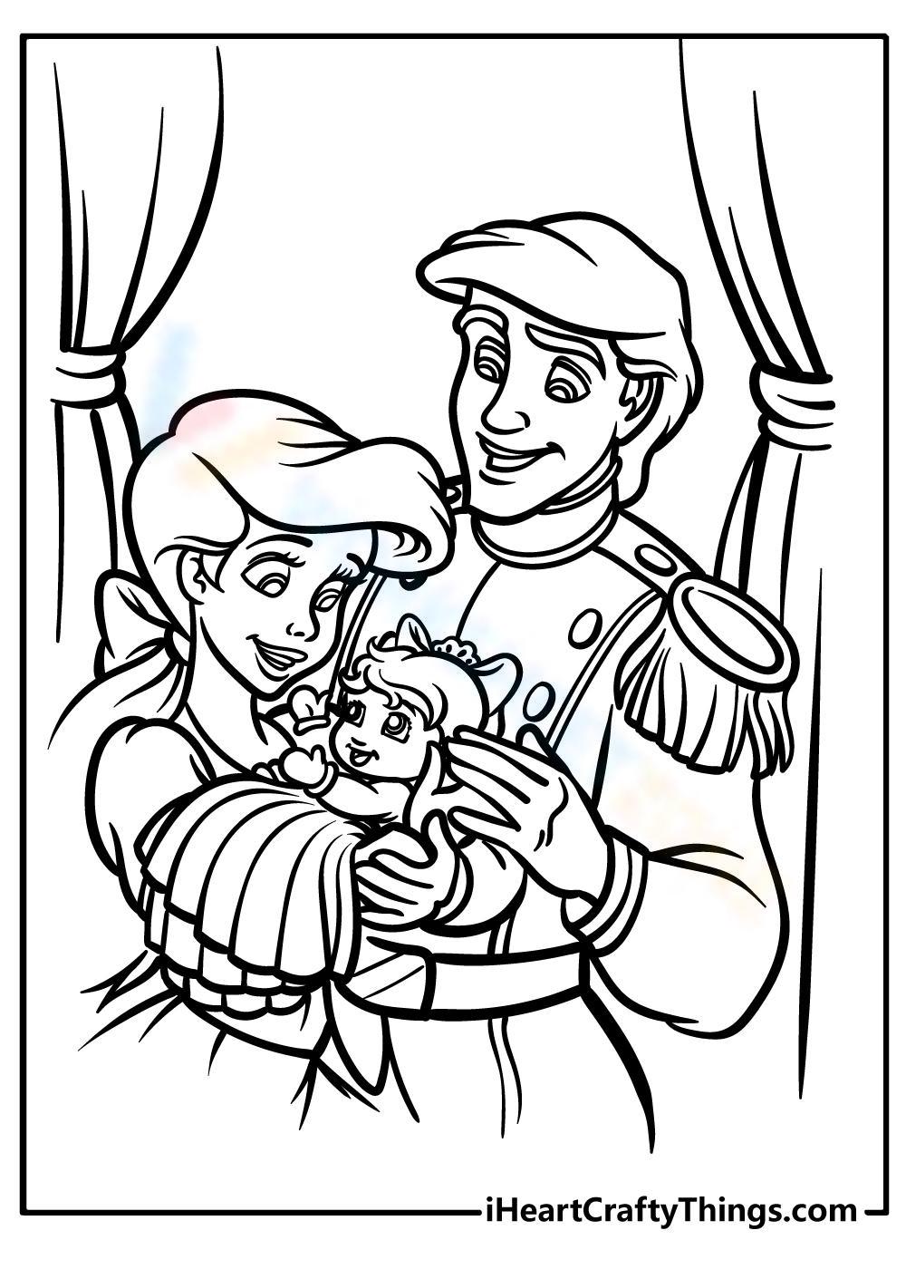 disney princess coloring pages ariel and eric