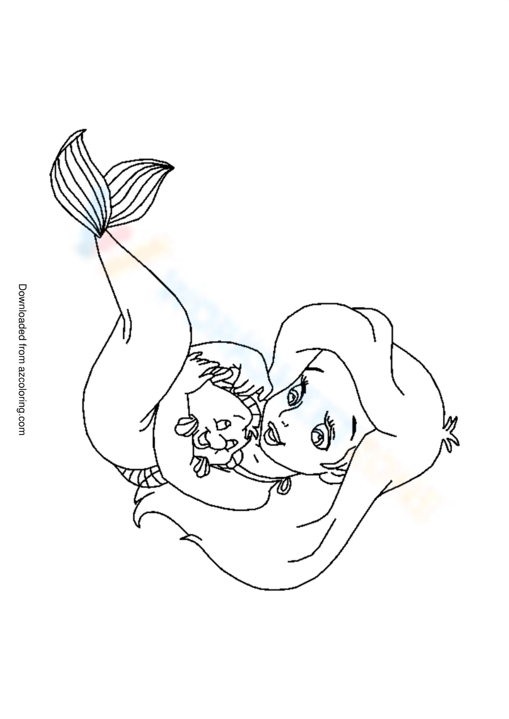 baby ariel disney coloring pages