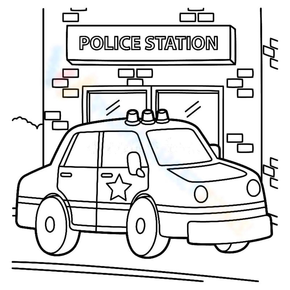 Police Car Coloring Pages 