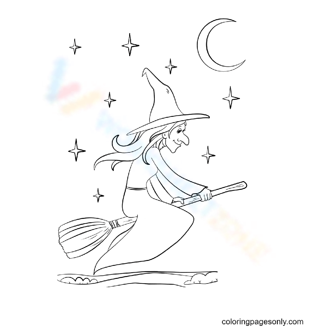 Witch Riding Broomstick