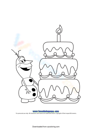 Olaf with a birthday cake