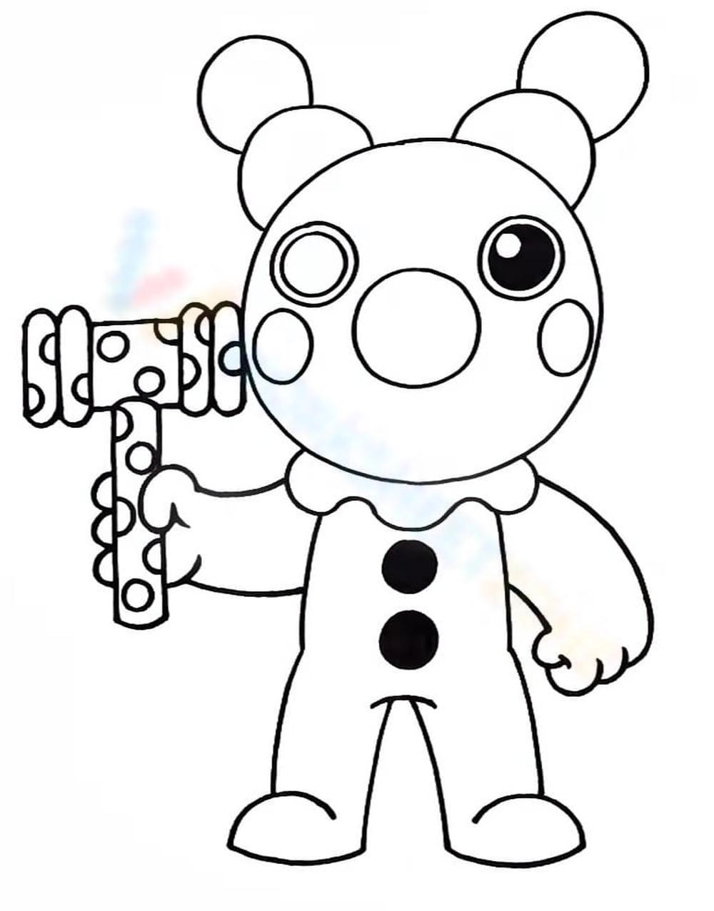 Roblox Officer Doggy Piggy Coloring Page