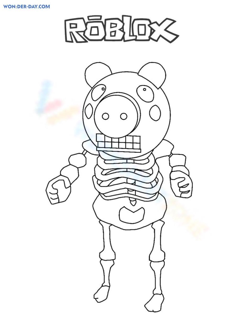 Roblox Officer Doggy Piggy Coloring Page