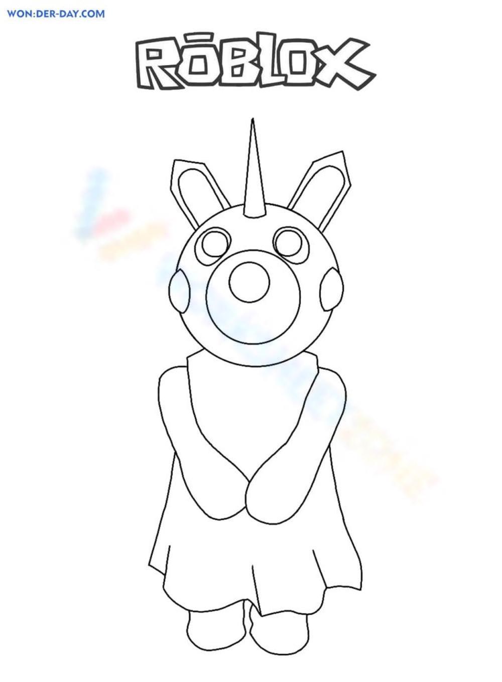 Roblox Officer Doggy Piggy Coloring Page