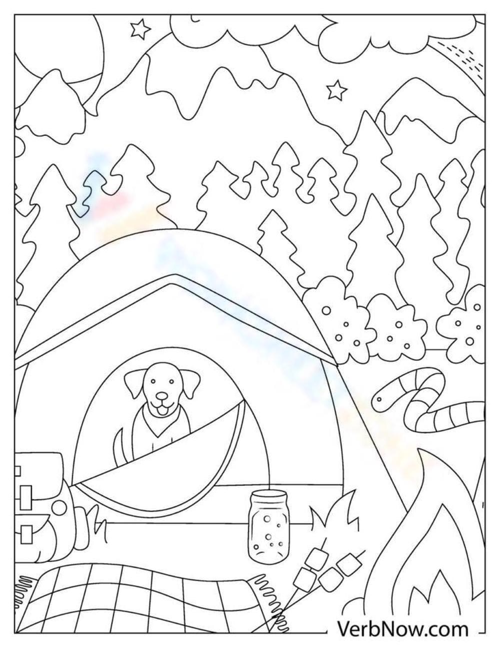 camping coloring page